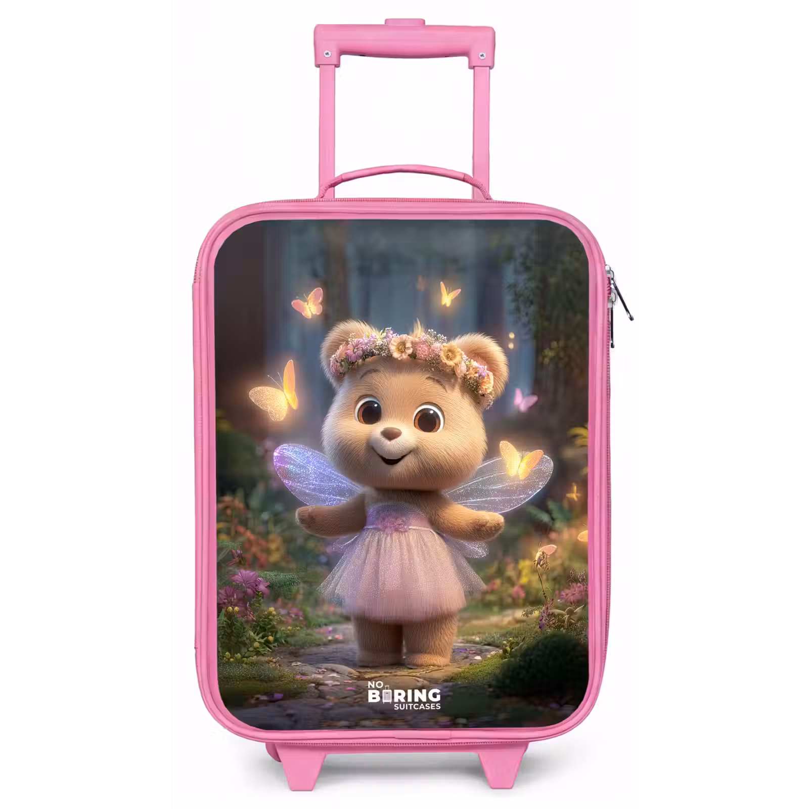 Kinderkoffer - Roze - Beer - Vlinders - Bos - Fairy — 1