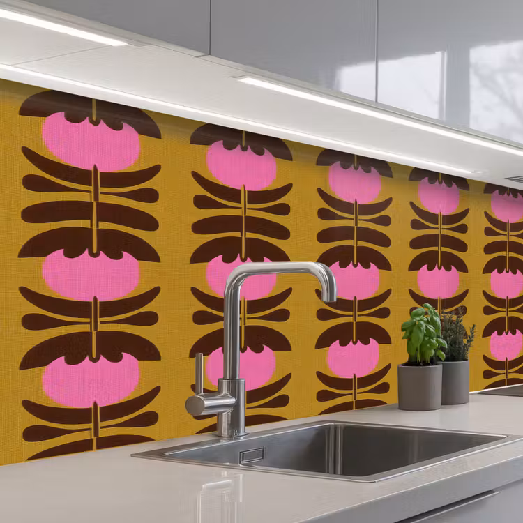 Keuken achterwand - Abstract - Bloemen - Roze — 2