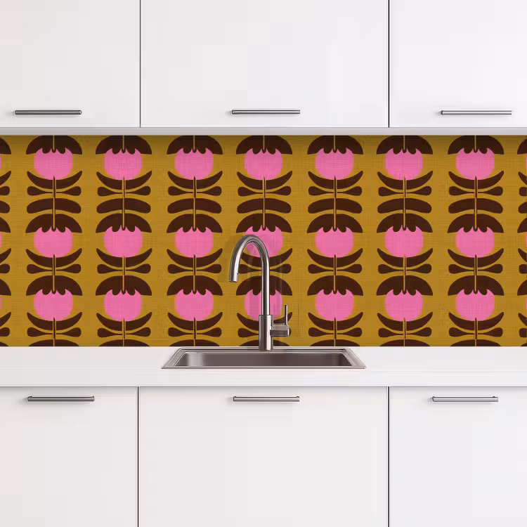 Keuken achterwand - Abstract - Bloemen - Roze — 4