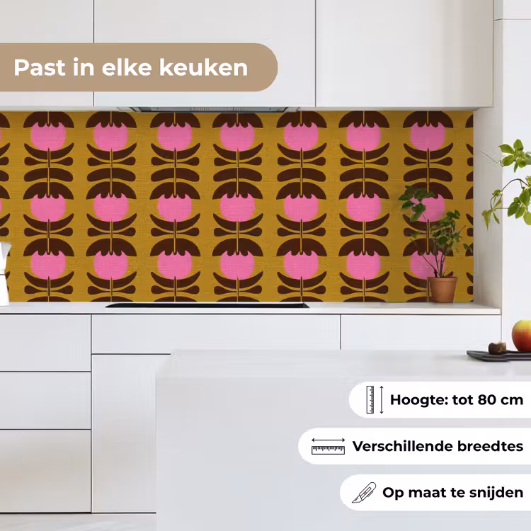 Keuken achterwand - Abstract - Bloemen - Roze — 7