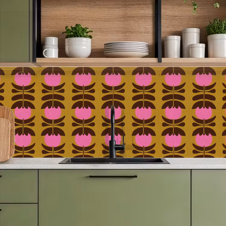 Keuken achterwand - Abstract - Bloemen - Roze — 8