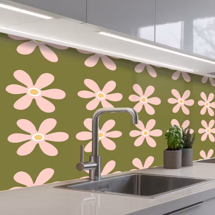 Keuken achterwand - Bloem - Modern - Groen — 2