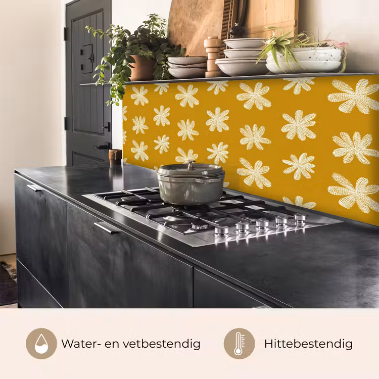 Keuken achterwand - Bloem - Speels - Okergeel — 5