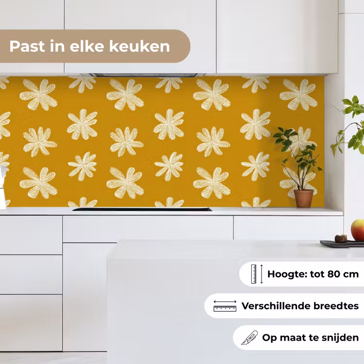 Keuken achterwand - Bloem - Speels - Okergeel — 7