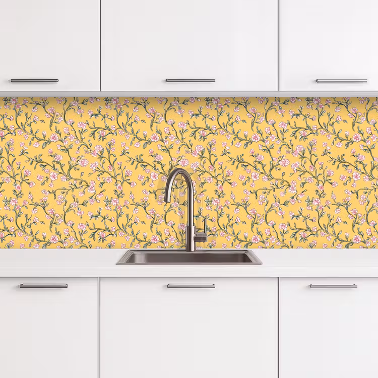 Keuken achterwand - Bloemen - Motief - Geel — 4