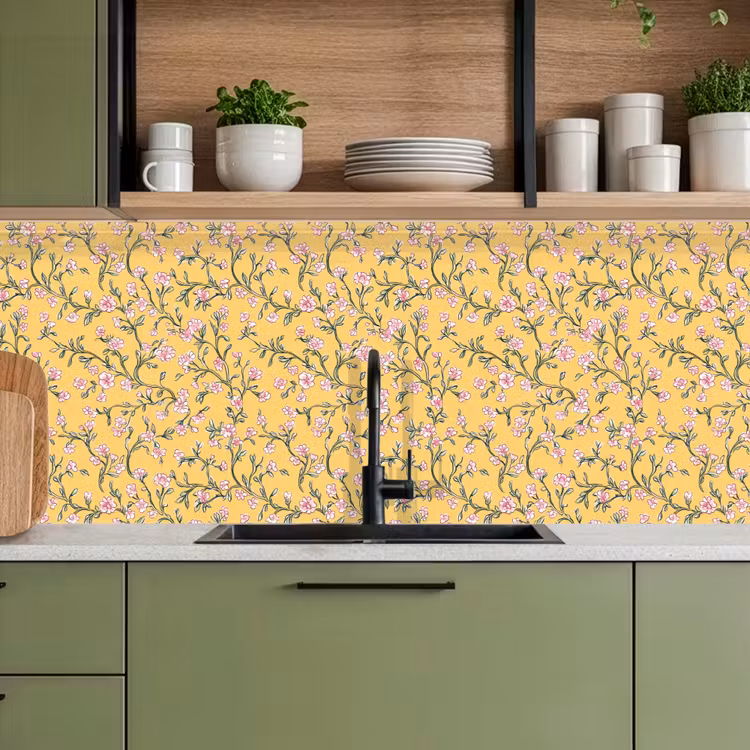 Keuken achterwand - Bloemen - Motief - Geel — 8