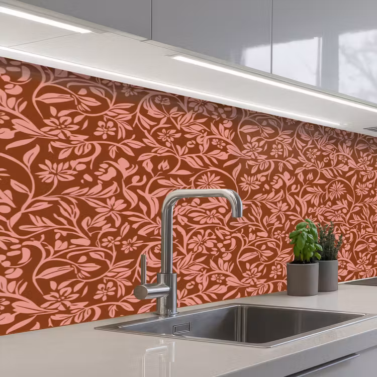 Keuken achterwand - Bloemen - Print - Roze — 2