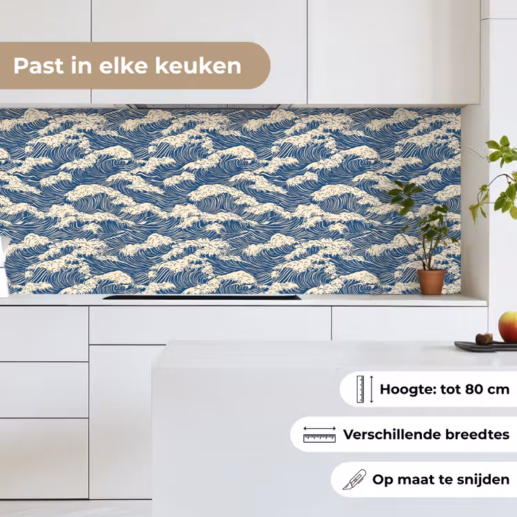Keuken achterwand - Golven - Klassiek - Blauw — 7