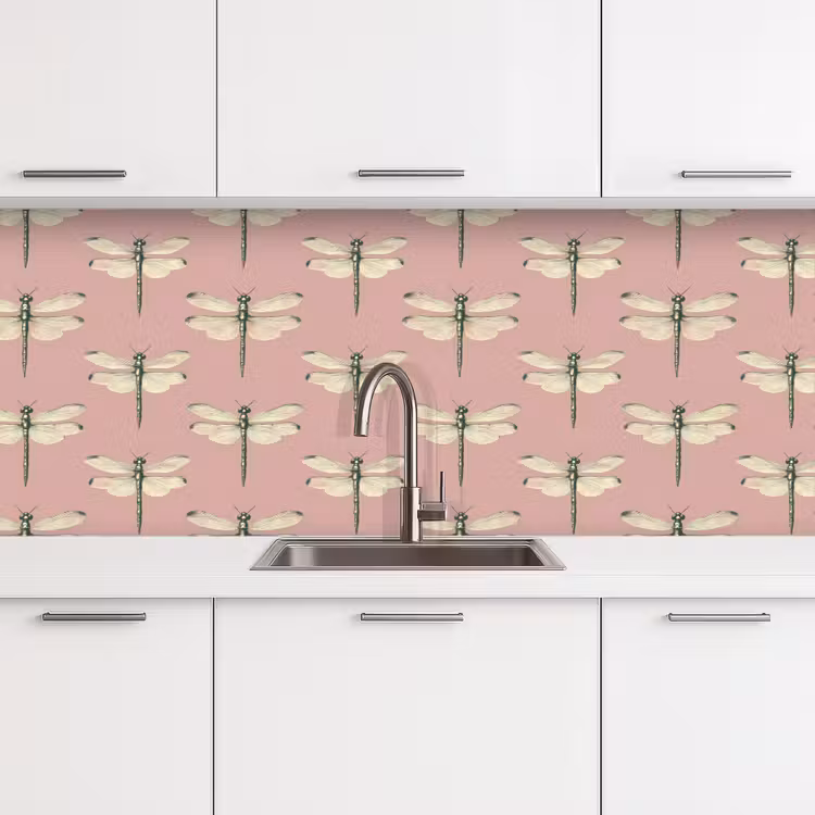 Keuken achterwand - Lillibellen - Patroon - Roze — 4