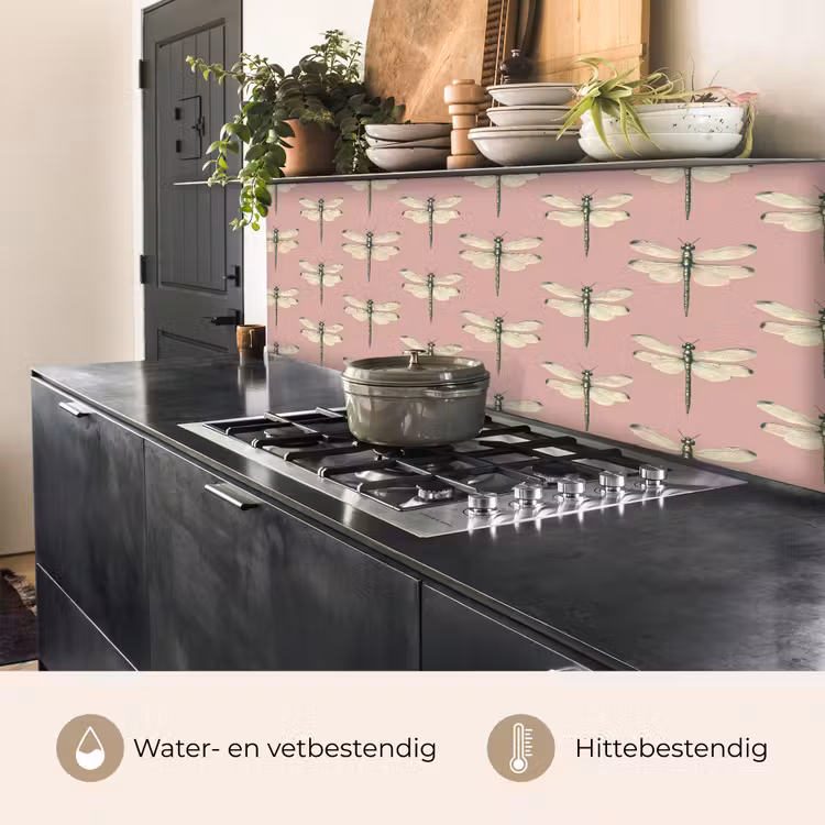 Keuken achterwand - Lillibellen - Patroon - Roze — 5