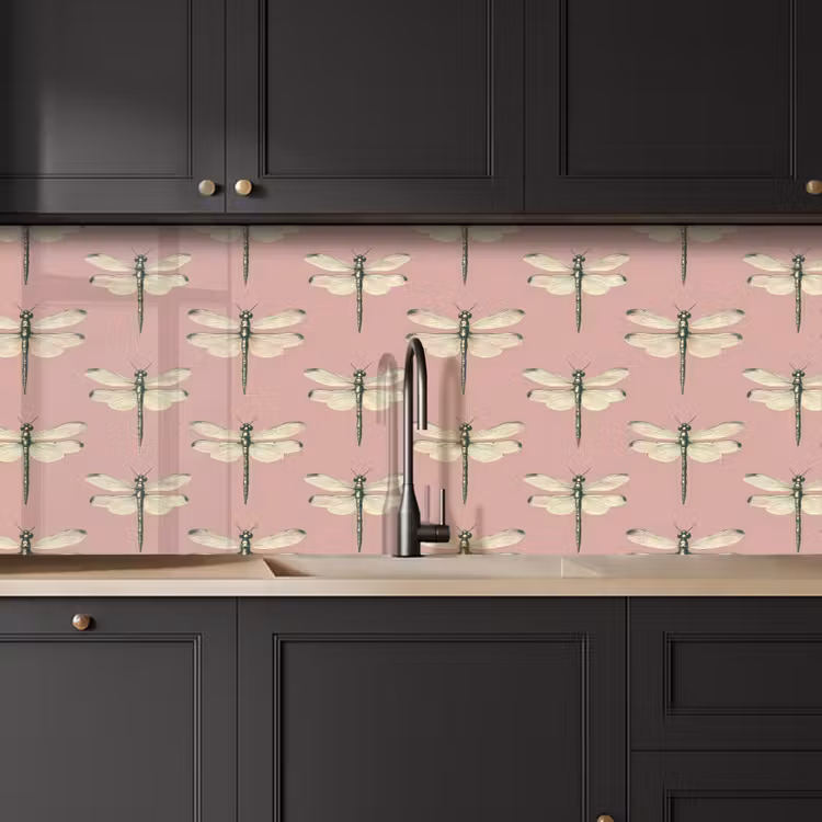 Keuken achterwand - Lillibellen - Patroon - Roze — 6