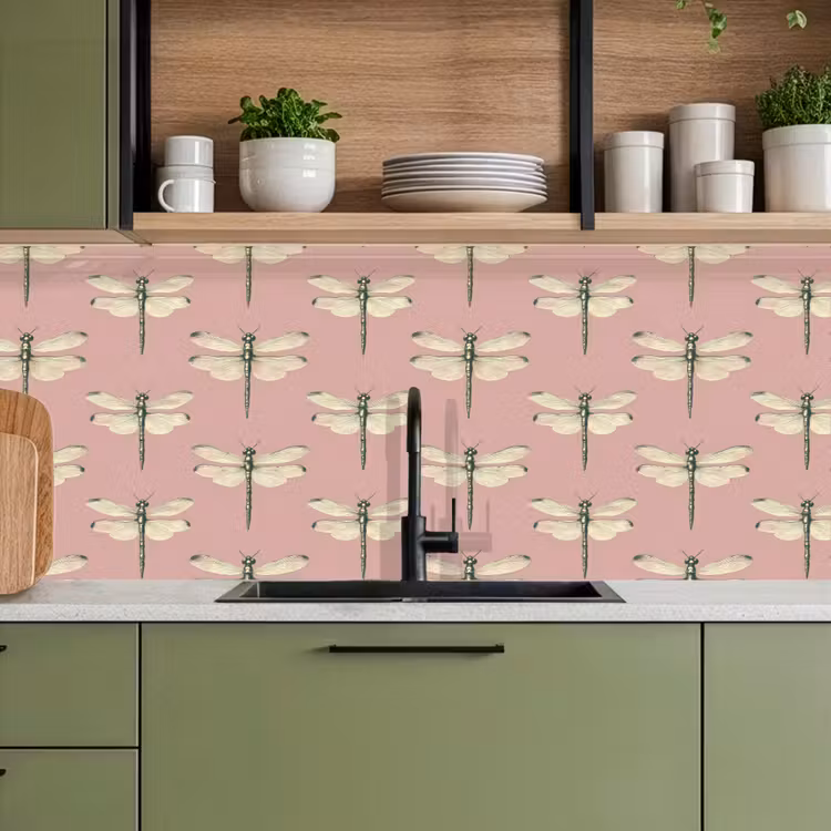 Keuken achterwand - Lillibellen - Patroon - Roze — 8