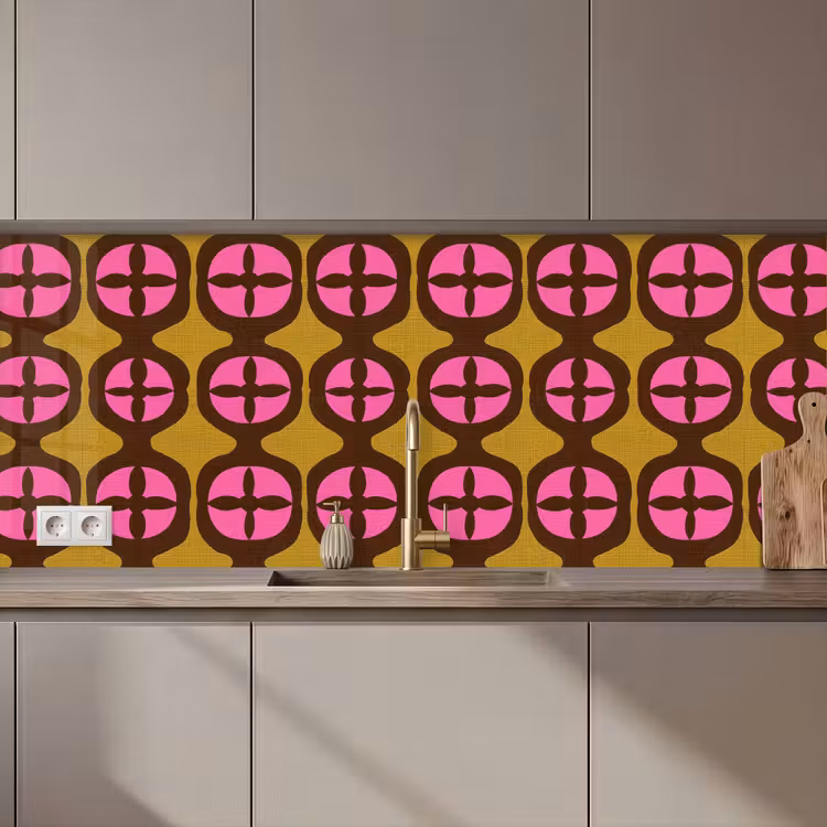 Keuken achterwand - Modern - Patroon - Roze — 1