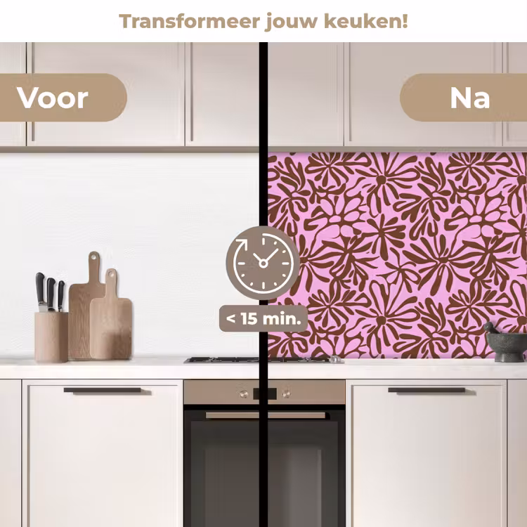 Keuken achterwand - Organisch - Patroon - Roze — 3