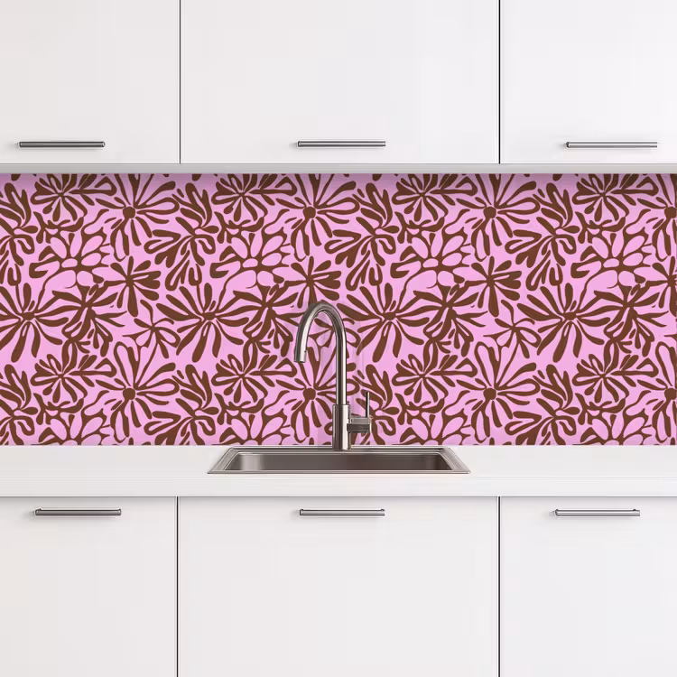 Keuken achterwand - Organisch - Patroon - Roze — 4