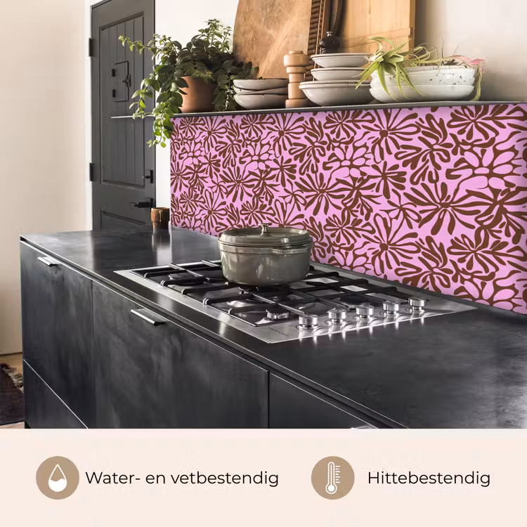 Keuken achterwand - Organisch - Patroon - Roze — 5