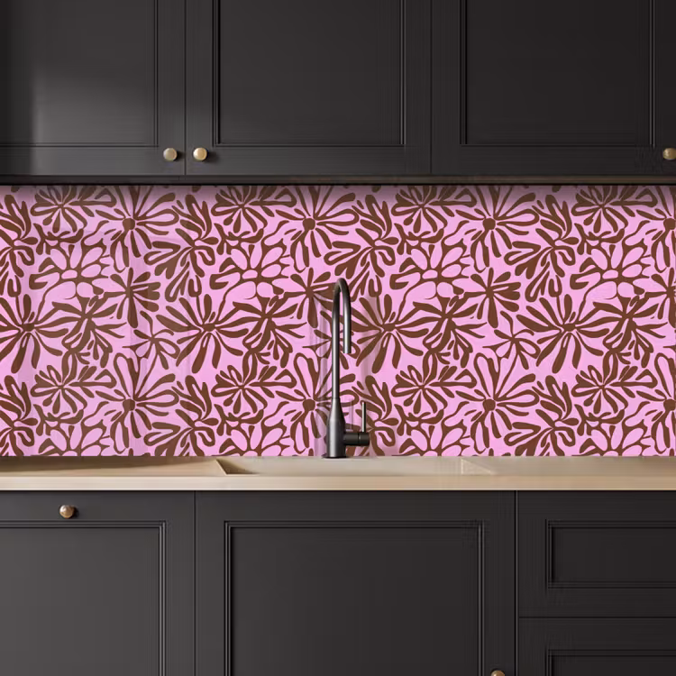 Keuken achterwand - Organisch - Patroon - Roze — 6