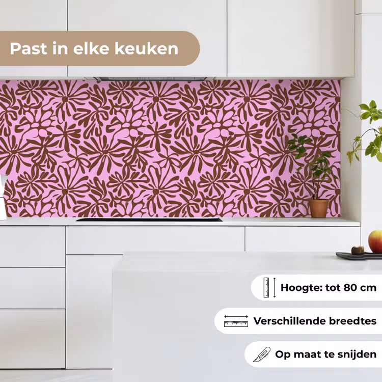 Keuken achterwand - Organisch - Patroon - Roze — 7