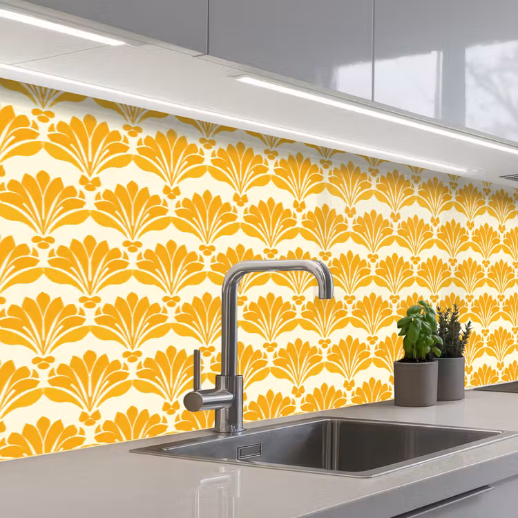 Keuken achterwand - Patroon - Motief - Geel — 2