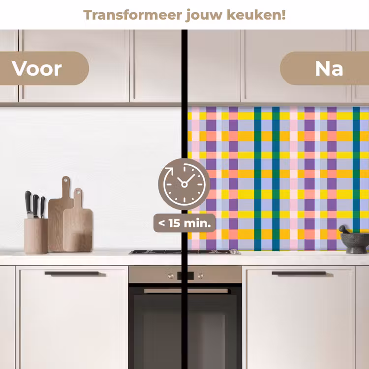 Keuken achterwand - Ruit - Patroon - Kleurrijk — 3