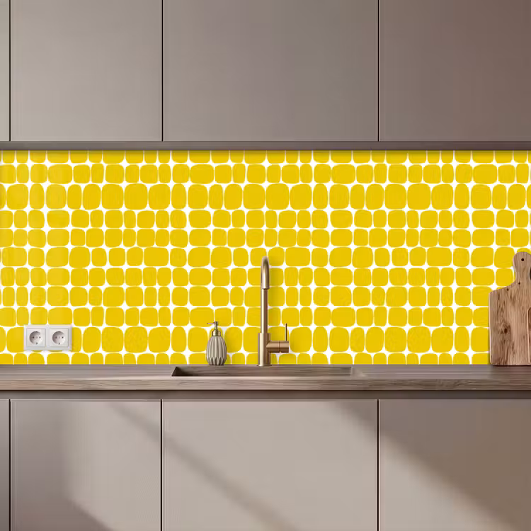 Keuken achterwand - Stippen - Modern - Geel — 1
