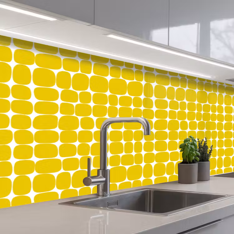 Keuken achterwand - Stippen - Modern - Geel — 2