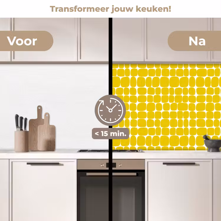 Keuken achterwand - Stippen - Modern - Geel — 3