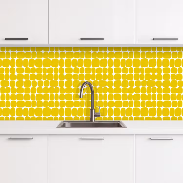Keuken achterwand - Stippen - Modern - Geel — 4