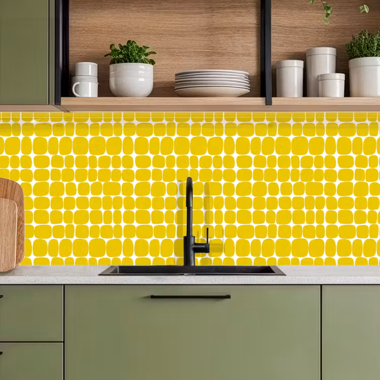 Keuken achterwand - Stippen - Modern - Geel — 8
