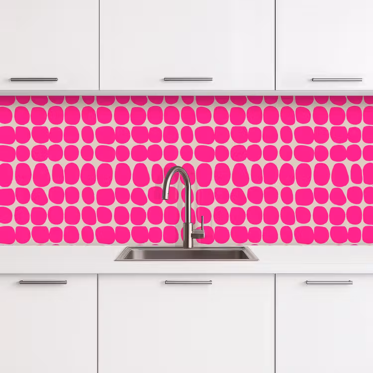 Keuken achterwand - Stippen - Patroon - Roze — 4