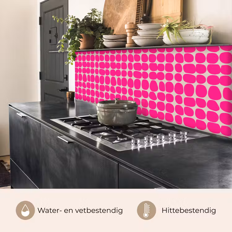 Keuken achterwand - Stippen - Patroon - Roze — 5