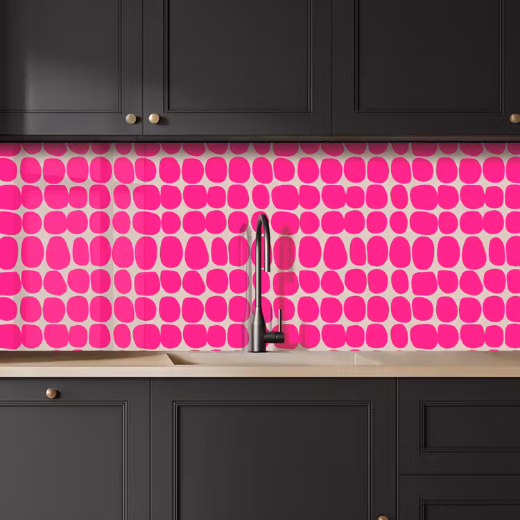 Keuken achterwand - Stippen - Patroon - Roze — 6