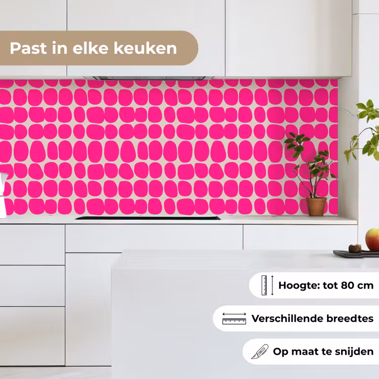 Keuken achterwand - Stippen - Patroon - Roze — 7