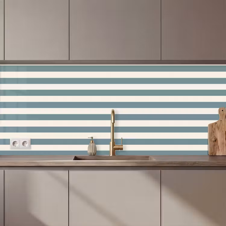 Keuken achterwand - Strepen - Modern - Blauw — 1