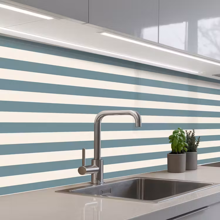 Keuken achterwand - Strepen - Modern - Blauw — 2