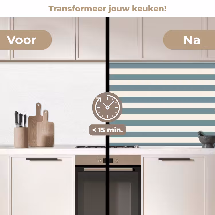 Keuken achterwand - Strepen - Modern - Blauw — 3