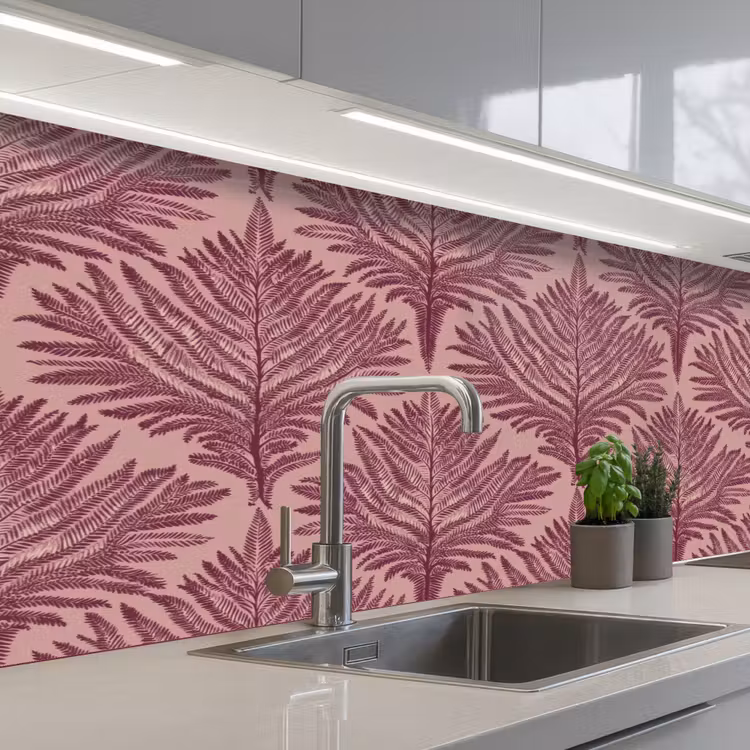 Keuken achterwand - Varen - Patroon - Paars — 2