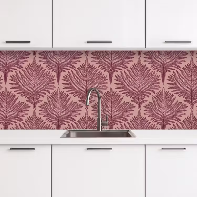 Keuken achterwand - Varen - Patroon - Paars — 4
