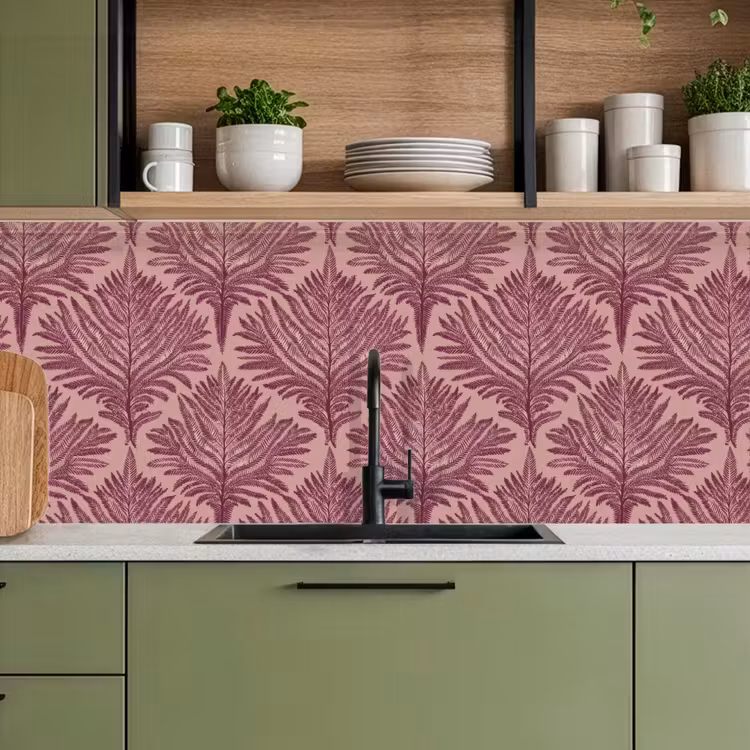 Keuken achterwand - Varen - Patroon - Paars — 8