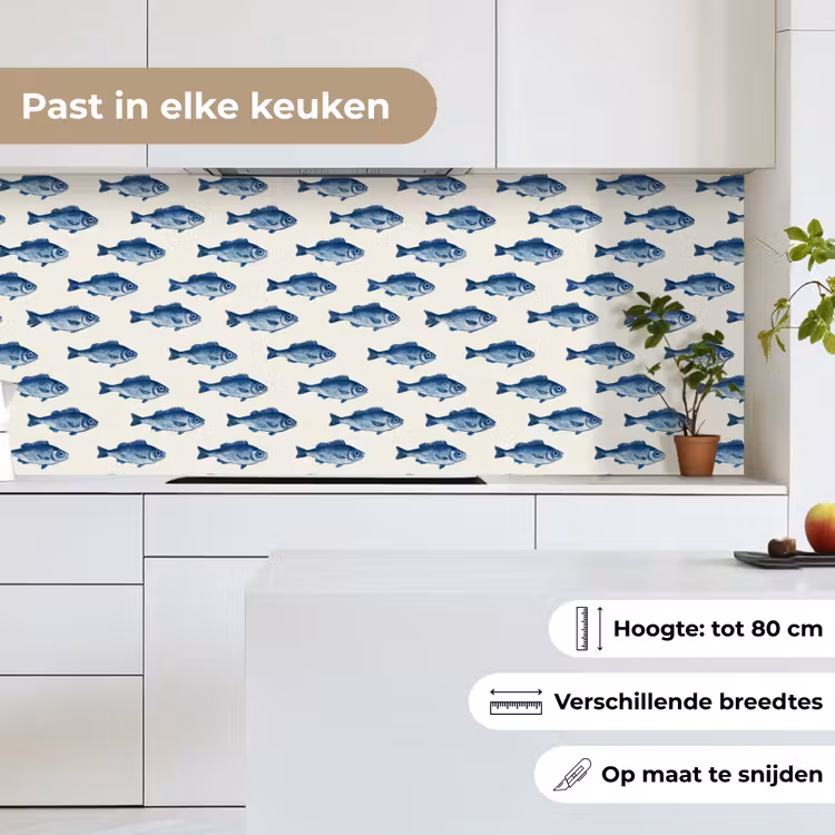 Keuken achterwand - Vis - Patroon - Blauw — 7