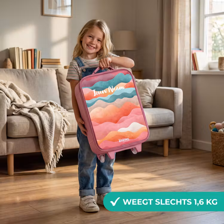 Kinderkoffer - Roze - Abstracte golven — 2