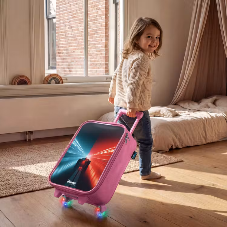 Kinderkoffer - Roze - Baan - Raceauto - Neon - Rood — 3