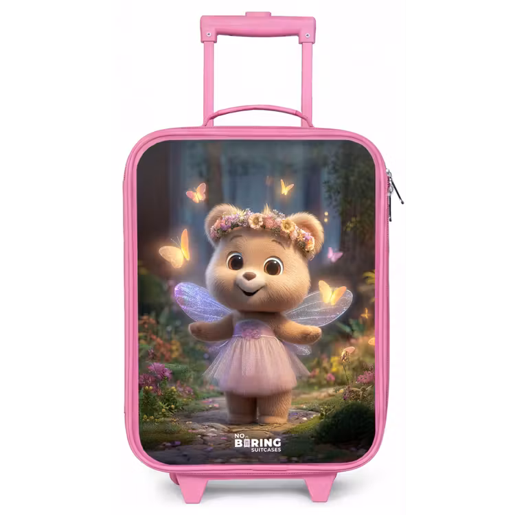 Kinderkoffer - Roze - Beer - Vlinders - Bos - Fairy — 1