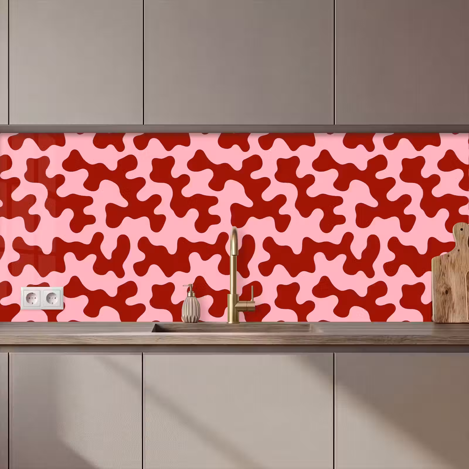 Keuken achterwand - Modern - Abstract - Rood — 1
