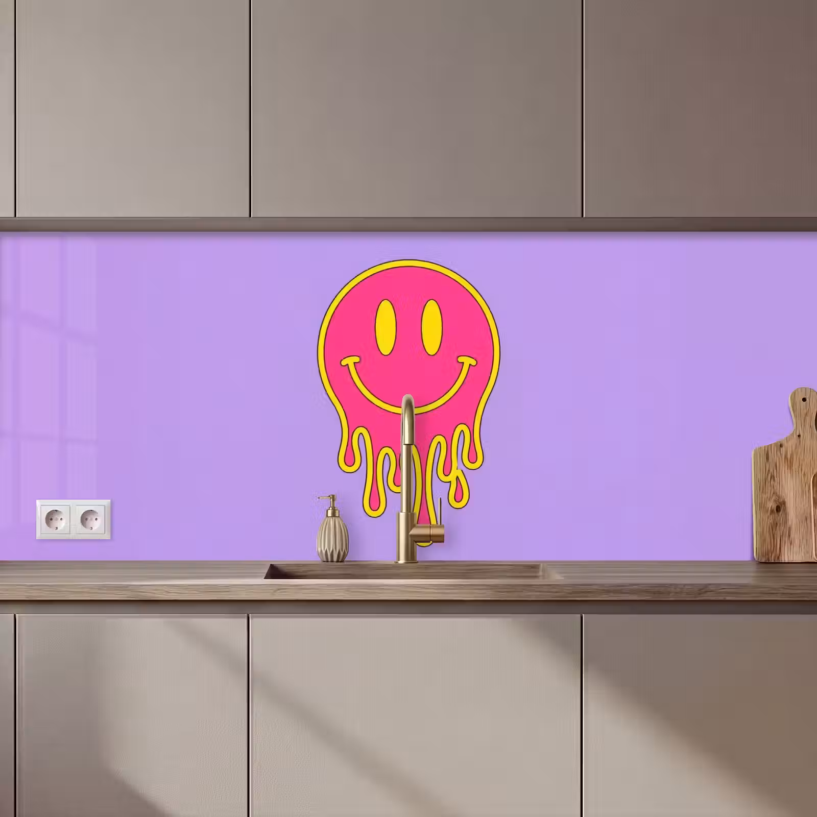 Keuken achterwand - Smiley - Drip - Neon — 1