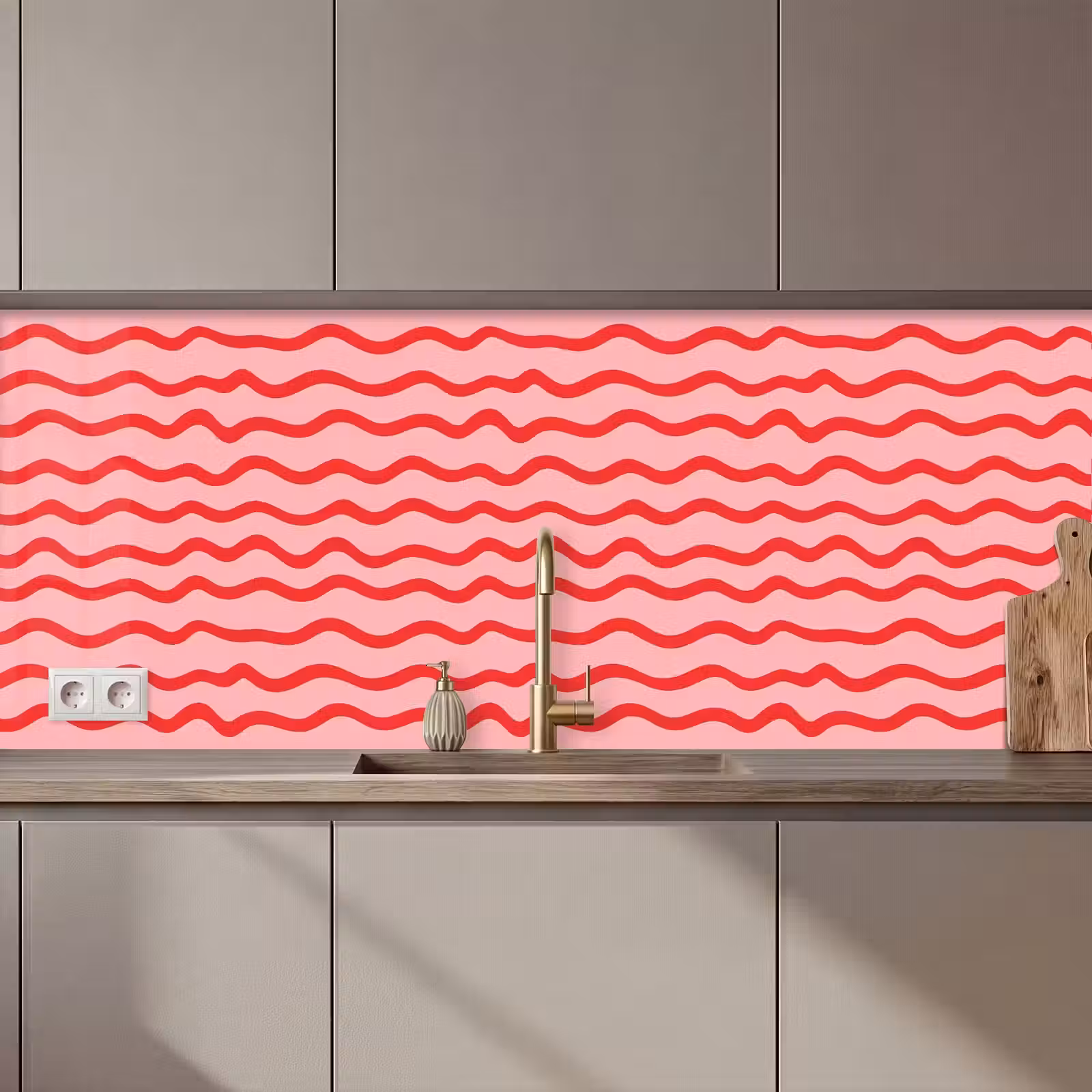 Keuken achterwand - Speels - Patroon - Rood — 1