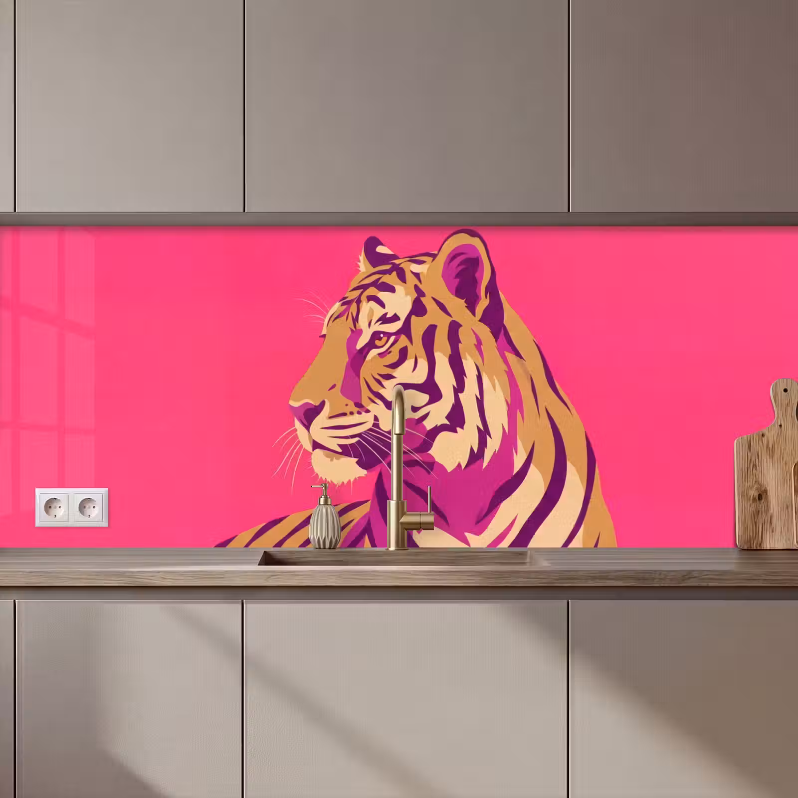 Keuken achterwand - Tijger - Modern - Neon — 1