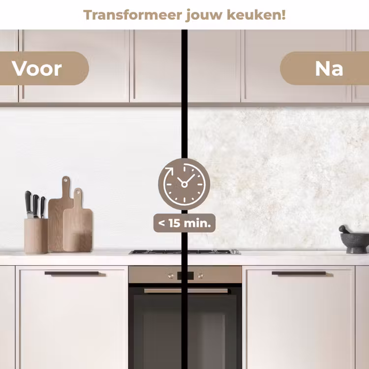 Keuken achterwand - Beige - Marmer - Aders — 3