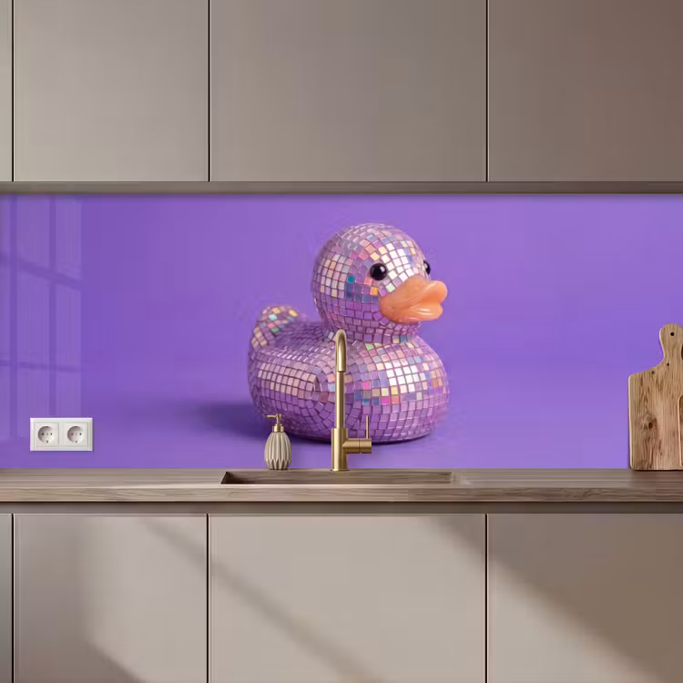 Keuken achterwand - Disco - Eend - Paars — 1