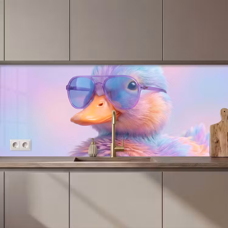 Keuken achterwand - Eend - bril - Pastel — 1